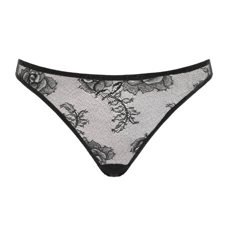 FLEUR DU MAL Slip brésilien en dentelle Bouquet Lace Noir