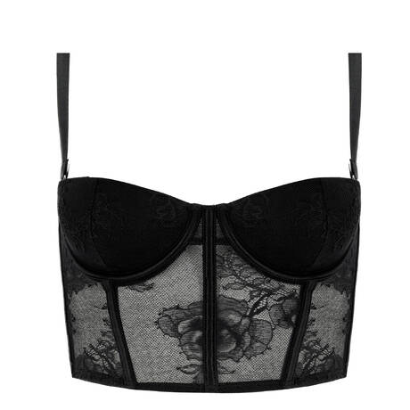 FLEUR DU MAL Soutien-gorge bustier en dentelle Bouquet Lace Noir