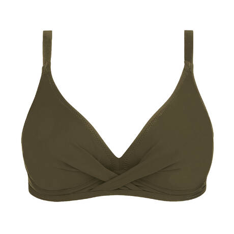 ANTIGEL Triangel-Badeanzugoberteil mit tiefen Cups La Chiquissima Kaki Chic