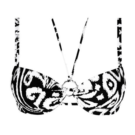 ANTIGEL Padded bikini top La Balinaise Ikat Blanc Noir