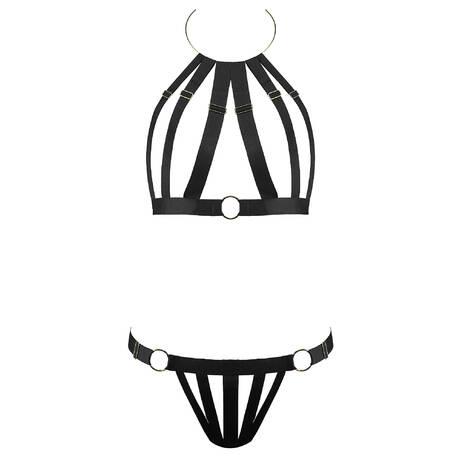 Aubade Boite a Desir セクシーなレーストリキニ P067 Boîte à Désir Black Trikini Set | Aubade