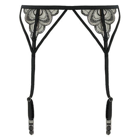 LIVY Silk Garter belt Paradis Black