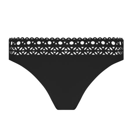 LISE CHARMEL Bas de maillot de bain slip taille basse Ajourage Couture Noir