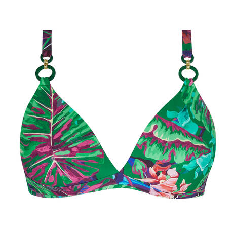 LISE CHARMEL Plus-size padded triangle bikini top Paradis Sauvage Vert Sauvage