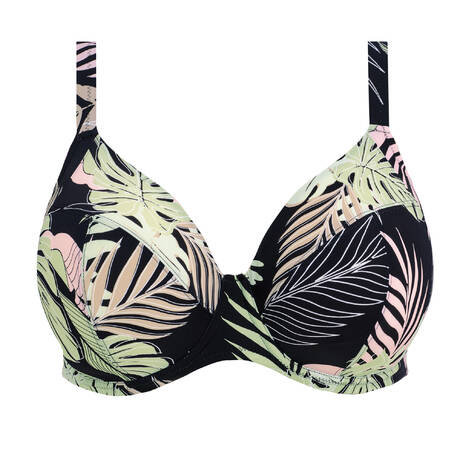 ELOMI Full cup bikini top Tropical Retreat Black