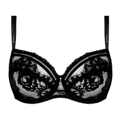 LISE CHARMEL Lace Plus-size demi-cup bra Désirs de Venise Black