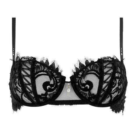 LISE CHARMEL Lace Vertical seams demi-cup bra Désirs de Venise Black