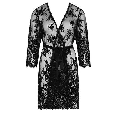LISE CHARMEL Lace Negligee Désirs de Venise Black