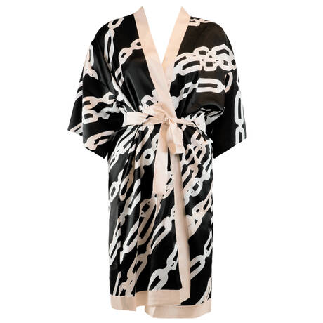 GOTTEX Kimono de plage Bejeweled Black/White/Cream