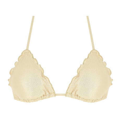 LULI FAMA Haut de maillot de bain triangle Cosita Buena Gold Rush