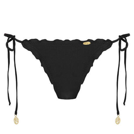 LULI FAMA Bas de maillot de bain brésilien lacets Cosita Buena Noir