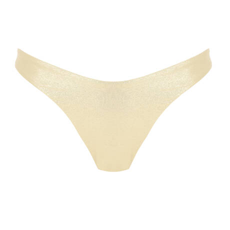 LULI FAMA Bas de maillot de bain slip échancré Cosita Buena Gold Rush