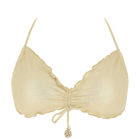 LULI FAMA Haut de maillot de bain bandeau sans armatures Cosita Buena Gold Rush