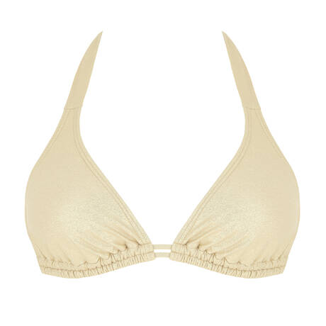 LULI FAMA Wireless Triangle bikini top Cosita Buena Gold Rush