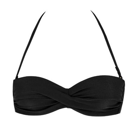 LULI FAMA Bandeau bikini top Cosita Buena Black
