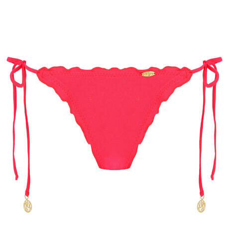 LULI FAMA Bas de maillot de bain brésilien lacets Cosita Buena Bombshell Red