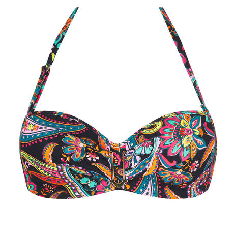 ANTIGEL Haut de maillot de bain bandeau coques La Bayadère Noir Flashy