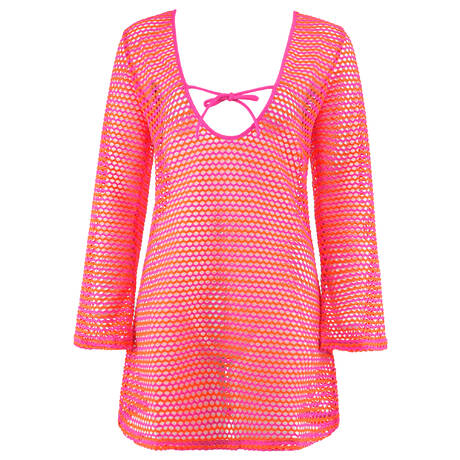 SEAFOLLY Beach cover up Mesh effect Hot Pink