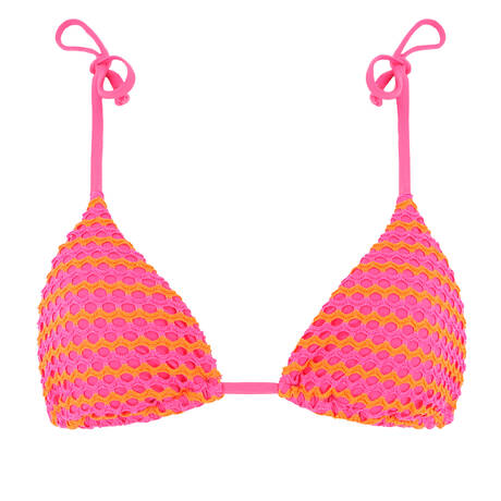 SEAFOLLY Triangle bikini top Mesh effect Hot Pink