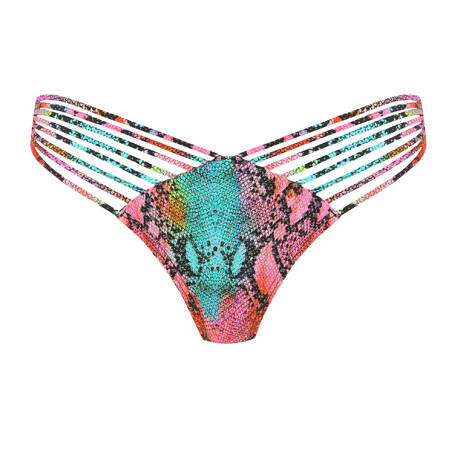 LULI FAMA Brazilian bikini bottom Electric Skin Multicolor