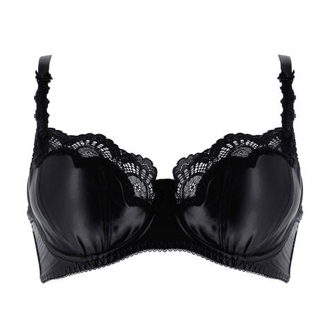 DITA VON TEESE Soutien-gorge emboitant en satin Star Lift Noir