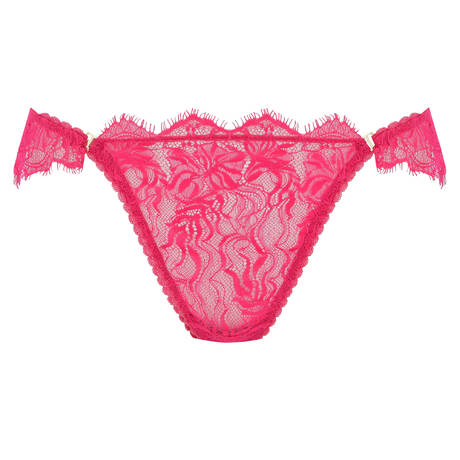 SAINTED SISTERS Lace Brazilian brief Rosa Lipstick Pink