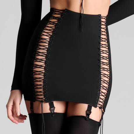MAISON CLOSE Nuit Infinie Skirt with garter belt