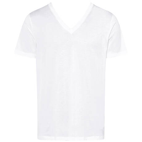 HANRO T-Shirt mit V-Ausschnitt für Männer aus Baumwolle Cotton Sporty Weiß