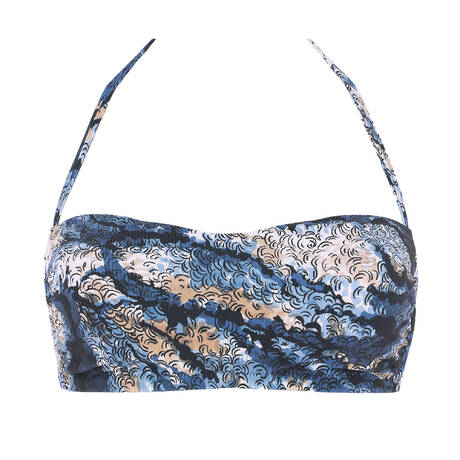 PAIN DE SUCRE Bandeau bikini top Dahia Wave Blue