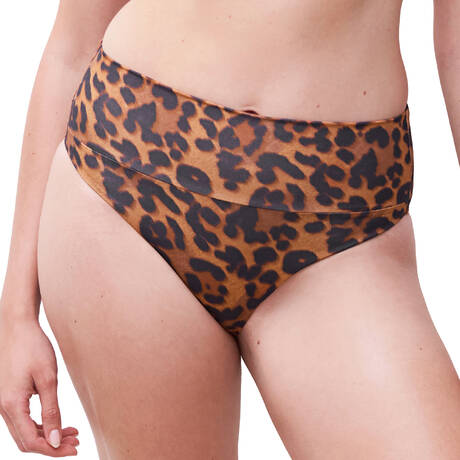 CHANTELLE Fold down bikini bottom Sauvage Wild Leopard