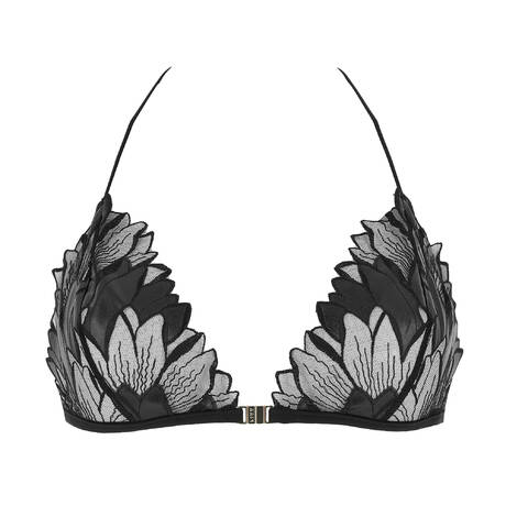 LIVY Soutien-gorge triangle ouverture frontale Moonflower Noir