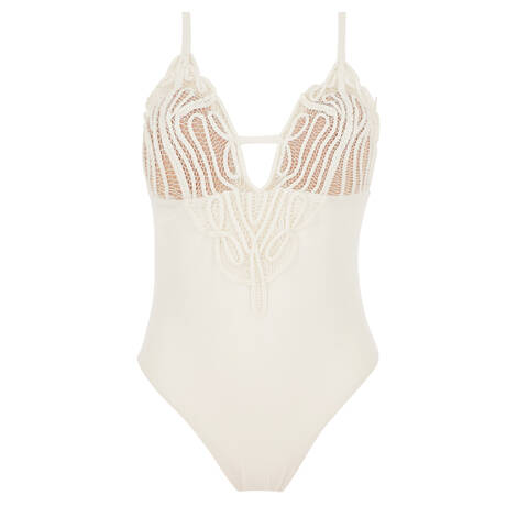 MARJOLAINE Wireless Plunge one-piece swimsuit Asma Swim Nude
