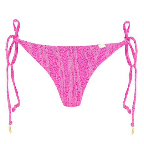 LULI FAMA Bas de maillot de bain slip brésilien lacets Wave Chaser Fuchsia