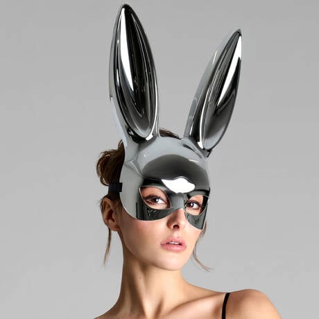 MAISON CLOSE Mirror rabbit mask Les Fétiches Silver