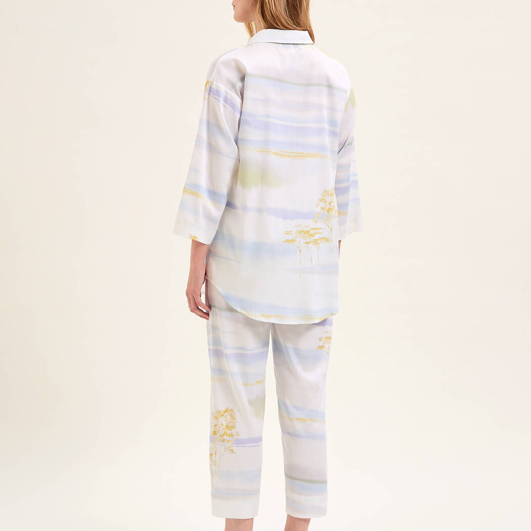 LAURENCE TAVERNIER Pyjama en coton Horizons Blanc