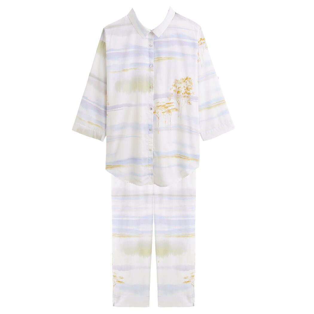 LAURENCE TAVERNIER Pyjama en coton Horizons Blanc