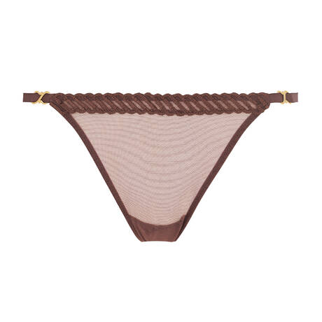 AUBADE Slip mini-cœur Sheer Emotion Sepia