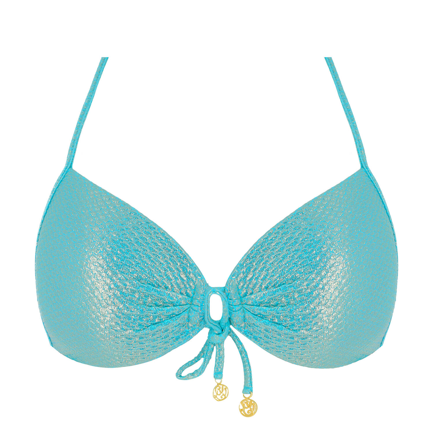 Luli Fama 2 pieces swimwear set Luminous Metallic Blue