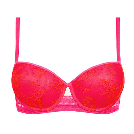 CHANTELLE Lace Padded demi-cup bra Pulp Poison Rouge/Fuchsia