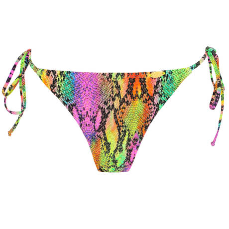 LULI FAMA Reversible Tie side brazilian bikini bottom Electric skin Multi Néon