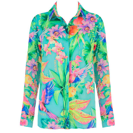 LULI FAMA Beach shirt Carribean Fantasy Multicolor