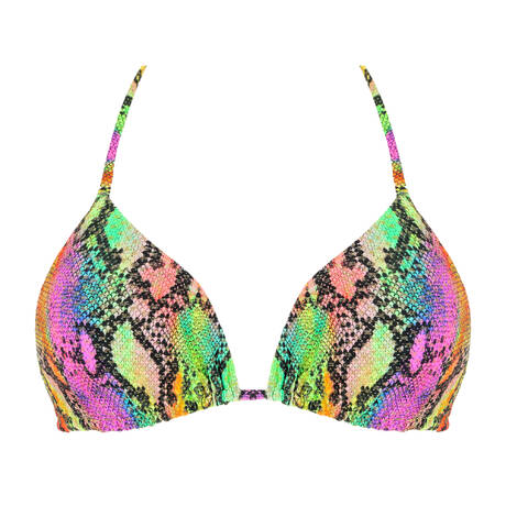 LULI FAMA Reversible triangle bikini top Electric skin Multi Néon