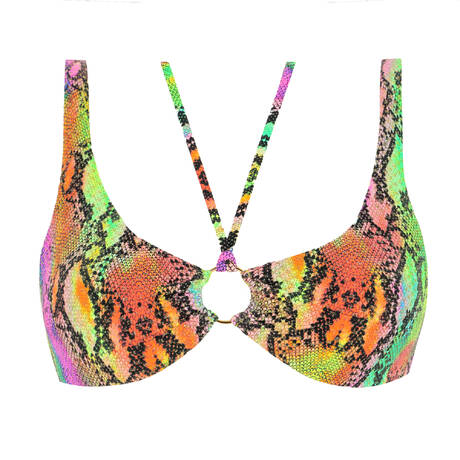 LULI FAMA Reversible Bralette bikini top Electric Skin Multi Néon