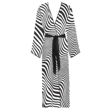 MAISON CLOSE Long beach kimono Fever Noir/ Blanc