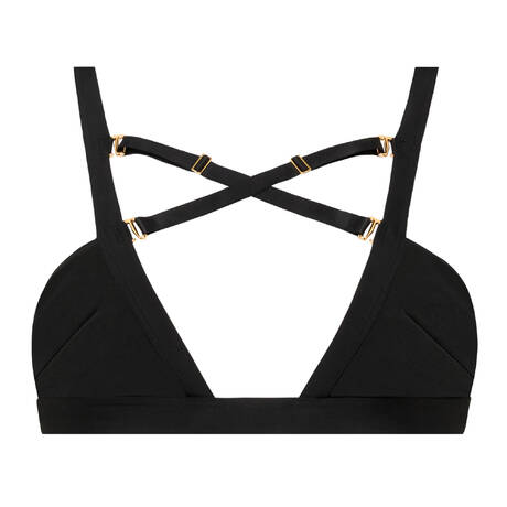 MAISON CLOSE Bandeau bikini top Fatale Black/ Gold Trims
