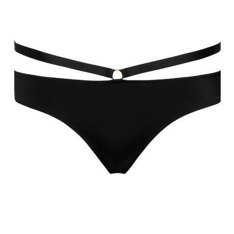 MAISON CLOSE Tanga bikini bottom Fatale Black/ Gold Trims