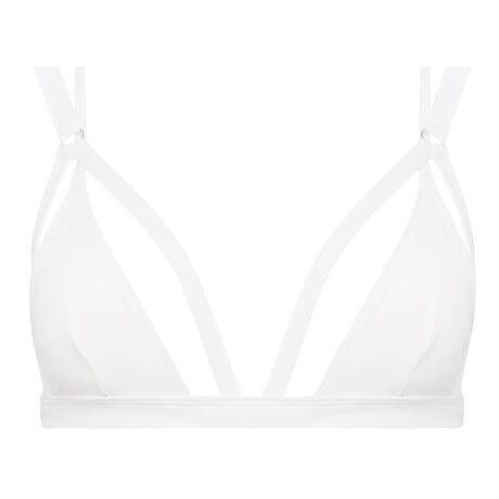 MAISON CLOSE Triangle bikini top Fatale White/ Silver Trims