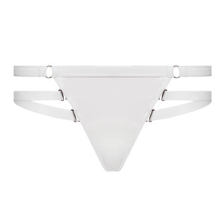 MAISON CLOSE Thong bikini bottom Fatale White/ Silver Trims