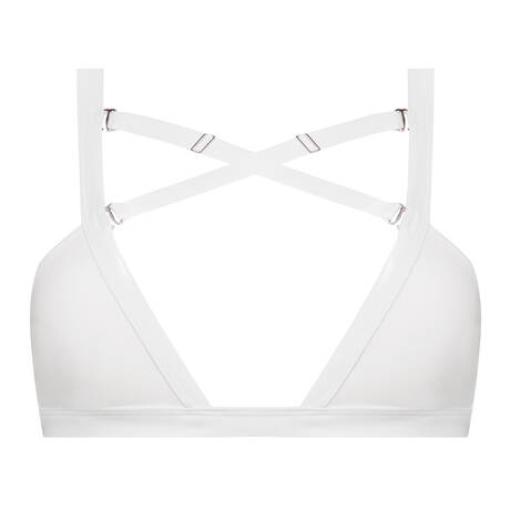 MAISON CLOSE Bandeau bikini top Fatale White/ Silver Trims