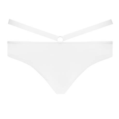 MAISON CLOSE Tanga bikini bottom Fatale White/ Silver Trims